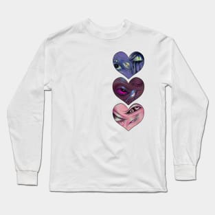 Triple Heart Eyes Long Sleeve T-Shirt